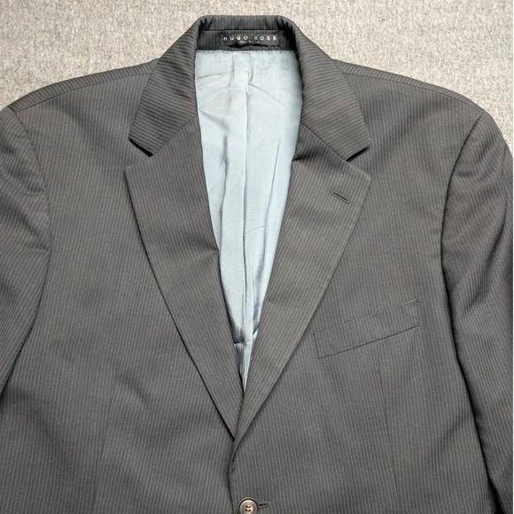 Hugo Boss Other - Hugo Boss Blazer Mens Charcoal Pinstripe Two Button Pasolini Movie Jacket 46R